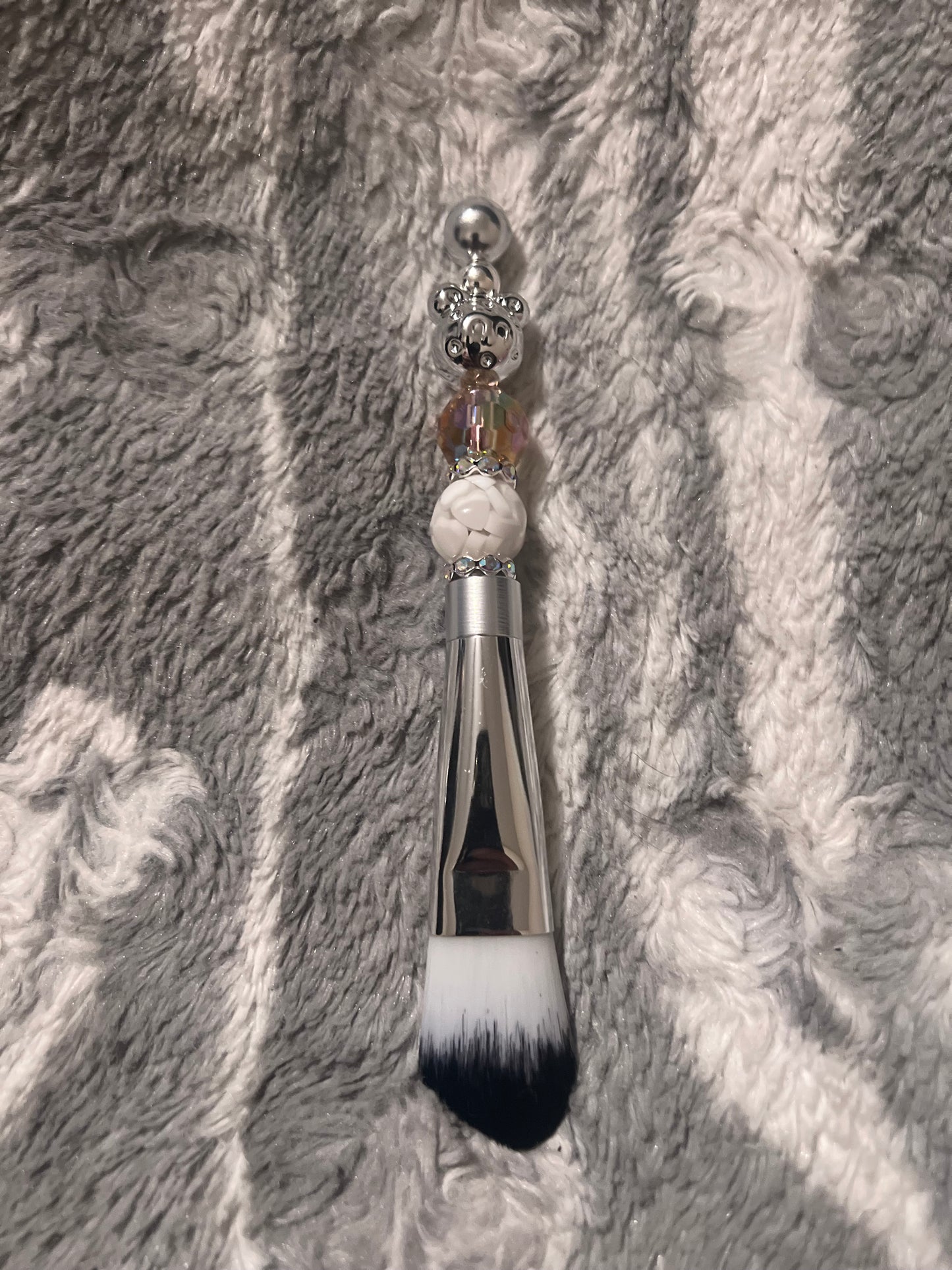 Silver M Bear Head Makeup Brush Set