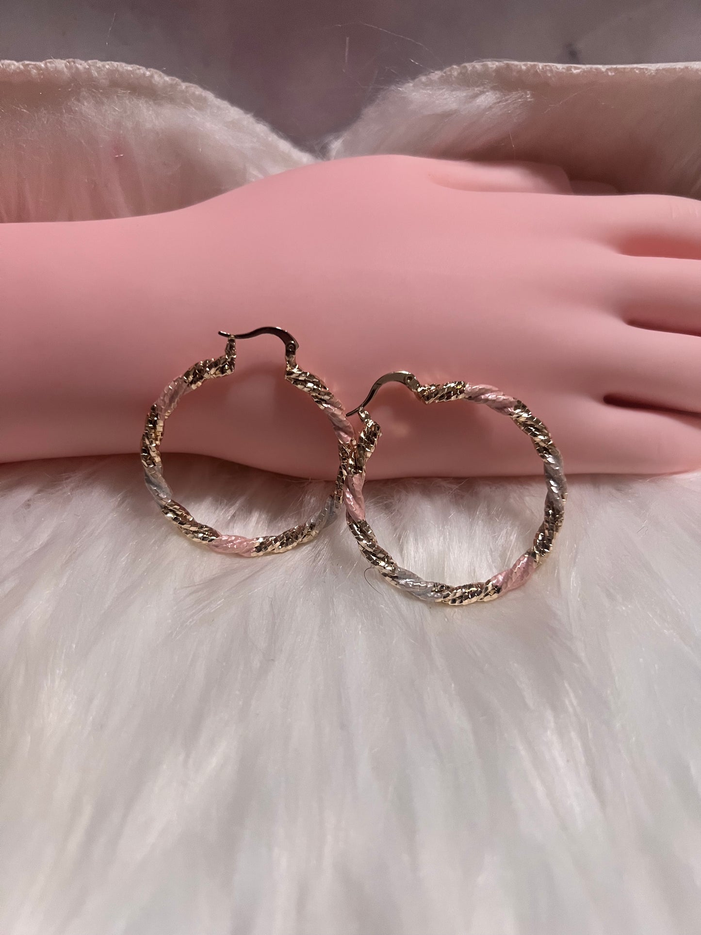 Trio Gold-Tone Twisted Hoop Earrings