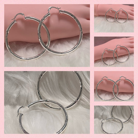 Smooth Silver Hoop Earrings