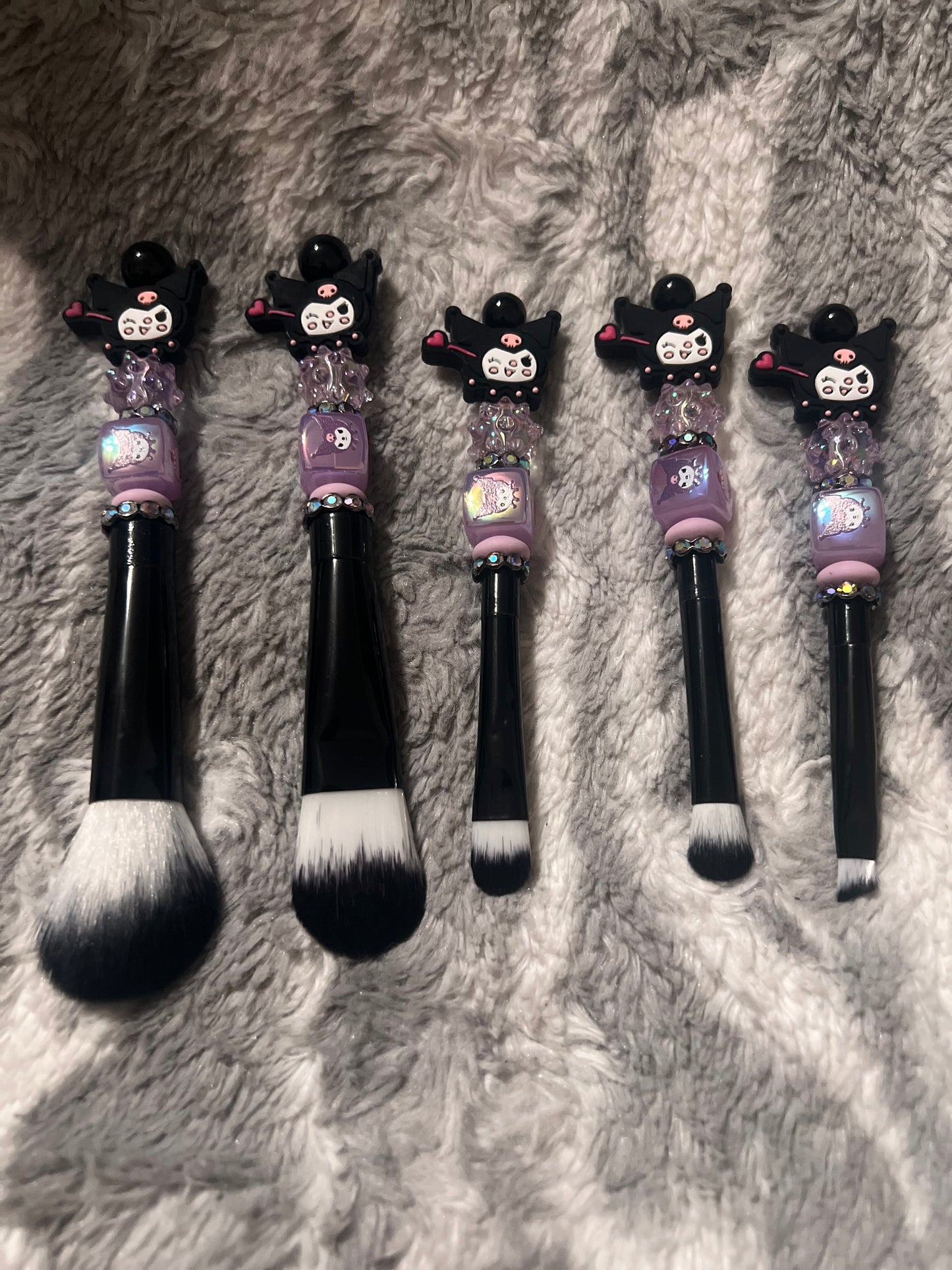 Black Kuromi Makeup Brush Set