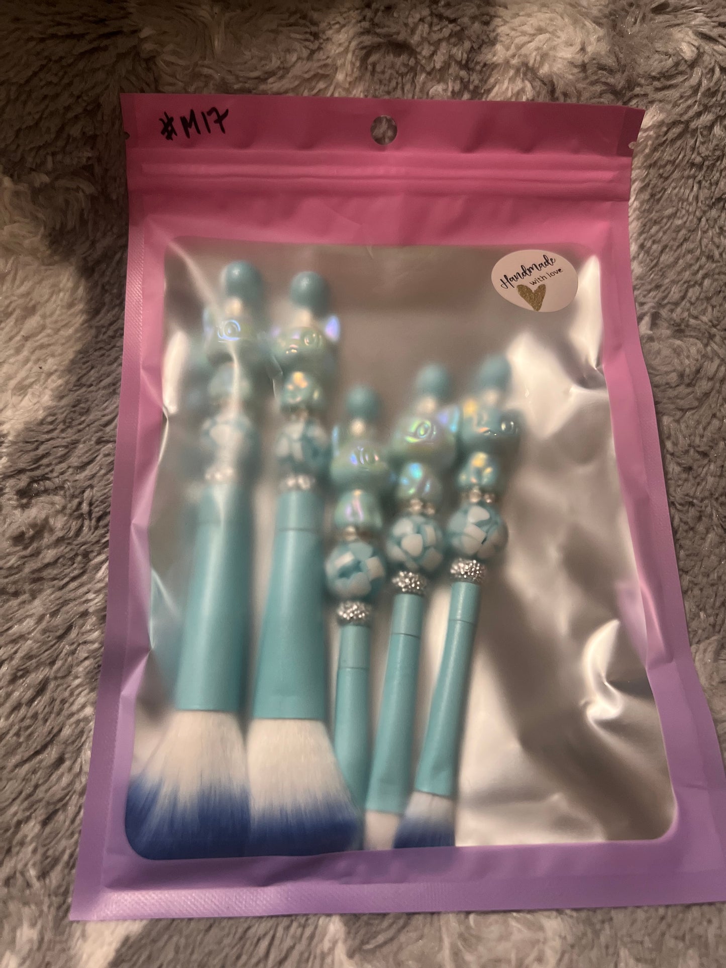 Blue Kitty Makeup Brush Set