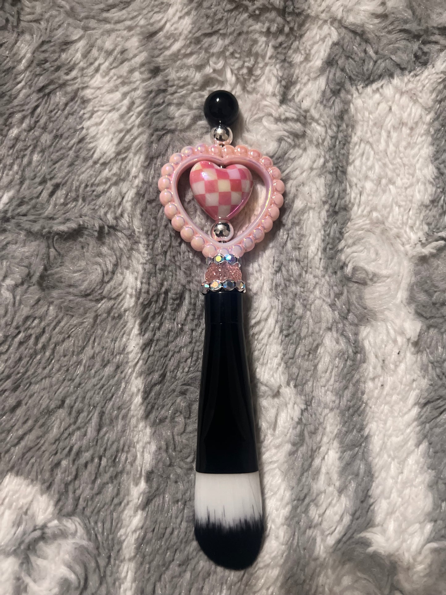 Checkered Heart Makeup Brush Set