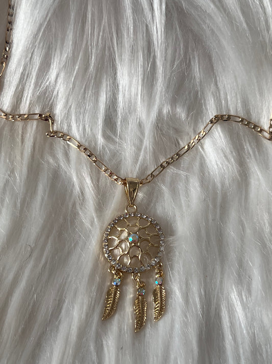 Gold Dream Catcher Necklace