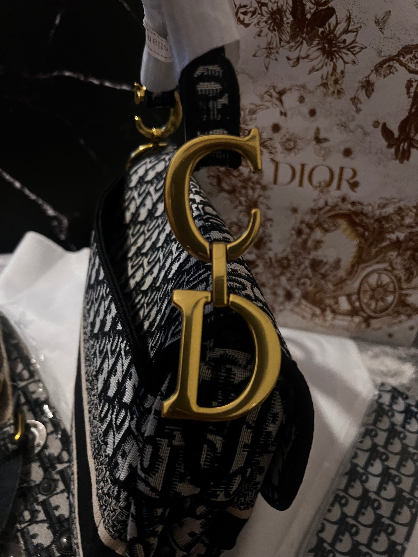 Dora Dior Pattern Inspired Saddle Bag