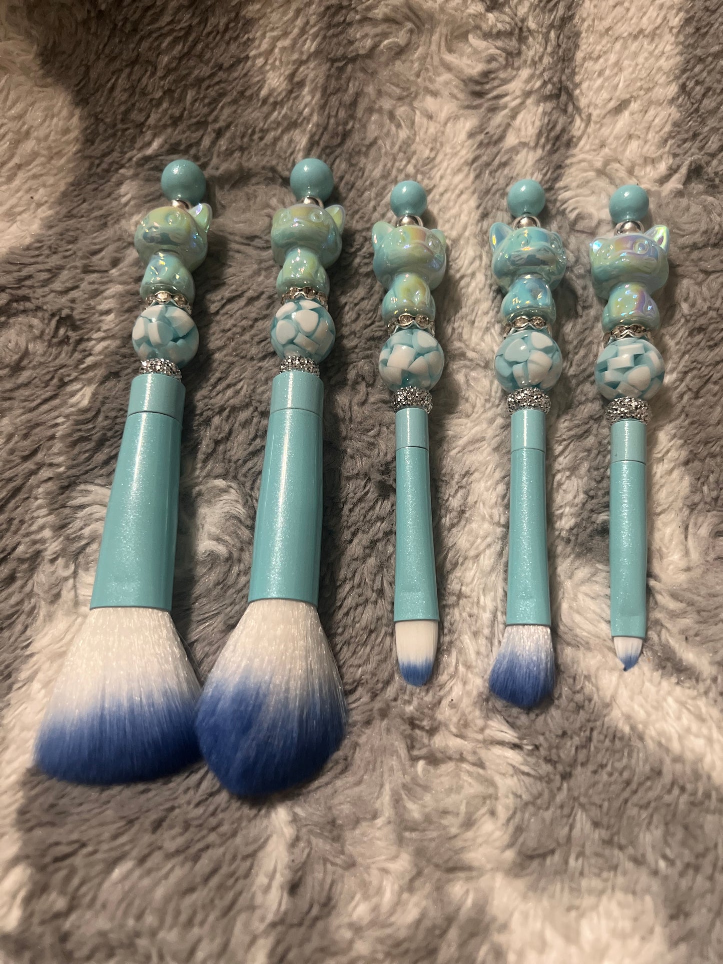 Blue Kitty Makeup Brush Set