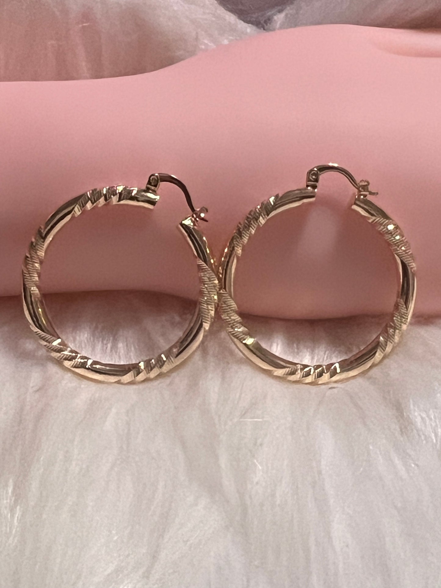 Diamond-Cut Hoop Earrings