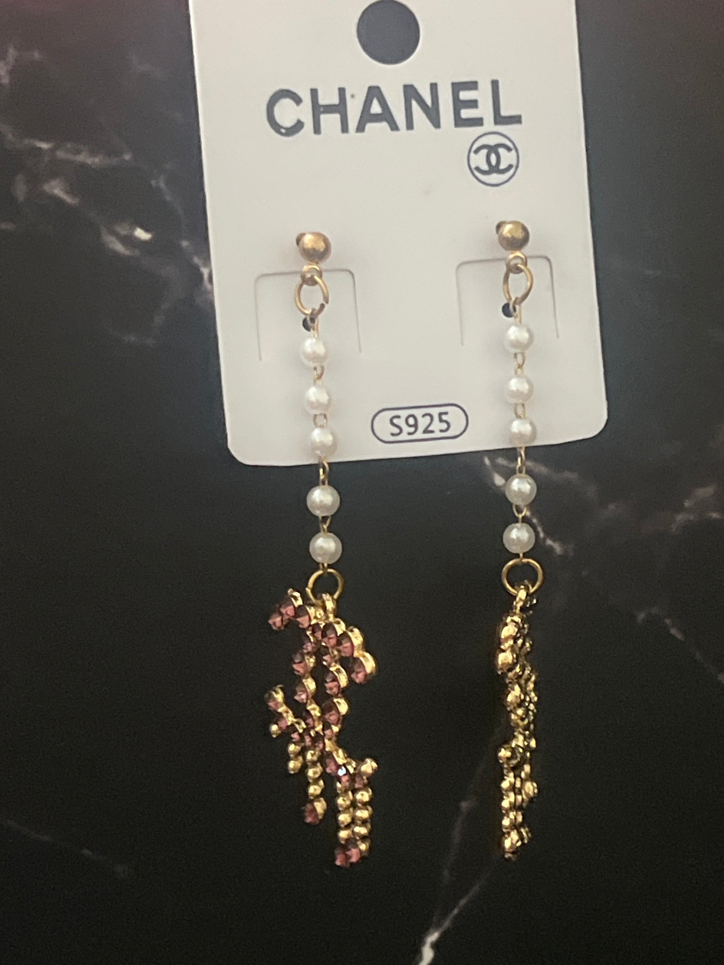 Pearl CC Drip Earrings