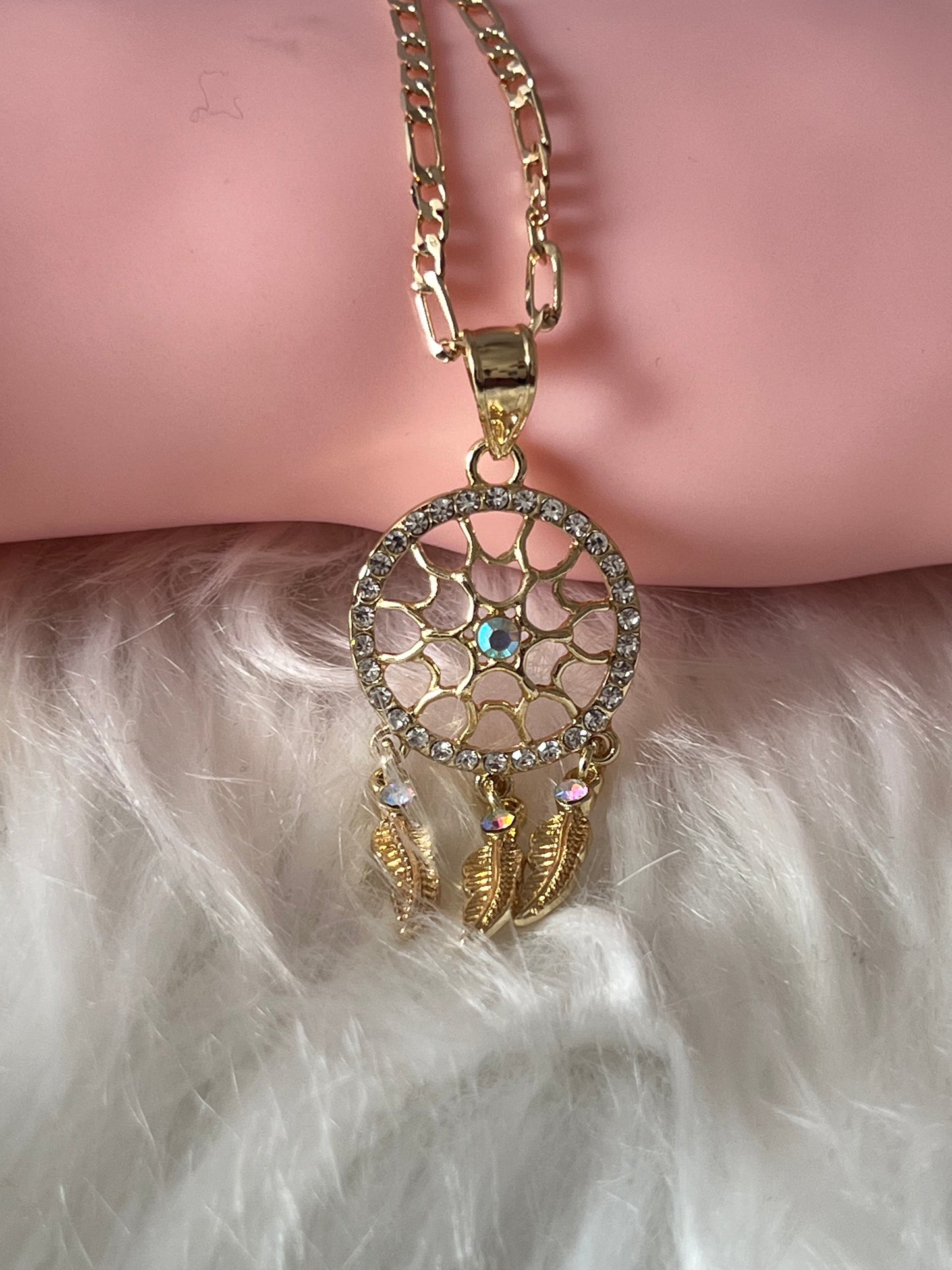 Gold Dream Catcher Necklace