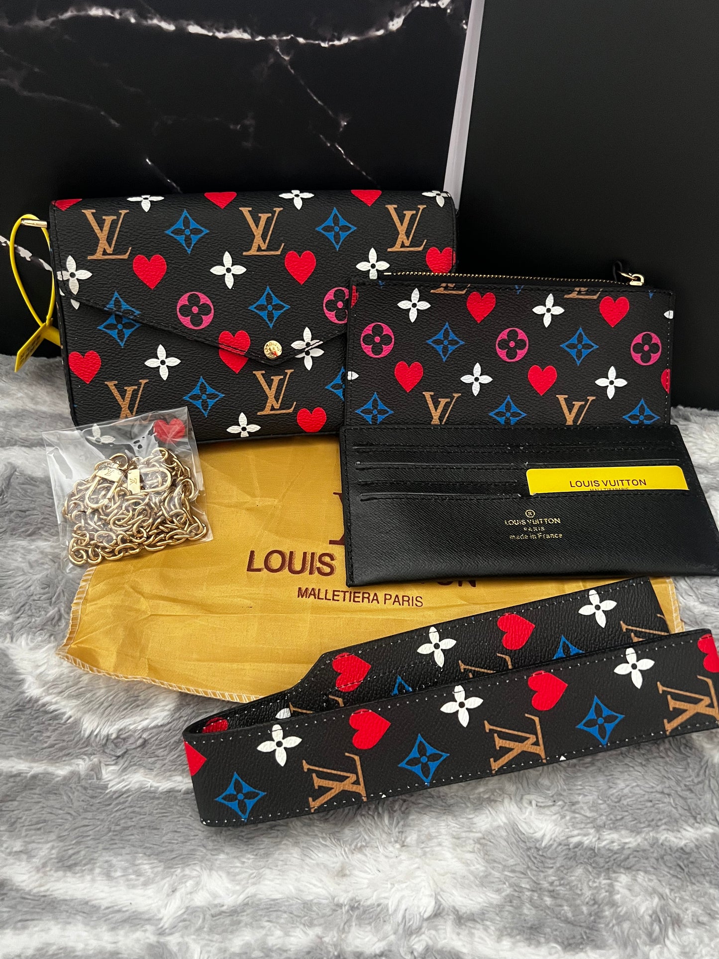 Lucys 5pc Multi Color Pattern LV  Bags