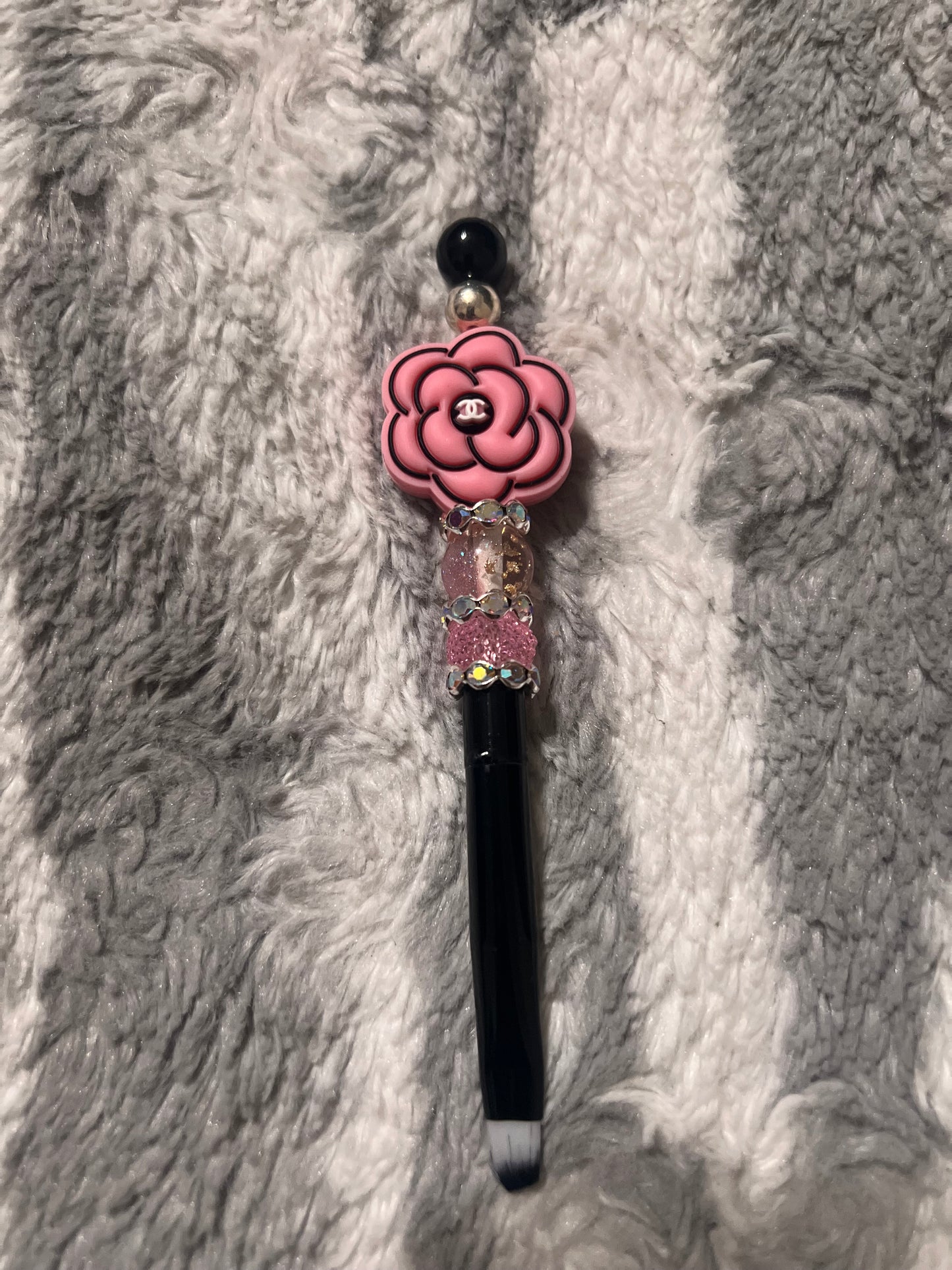 Pink/Black CC Flower 🌸 Makeup Brush Set