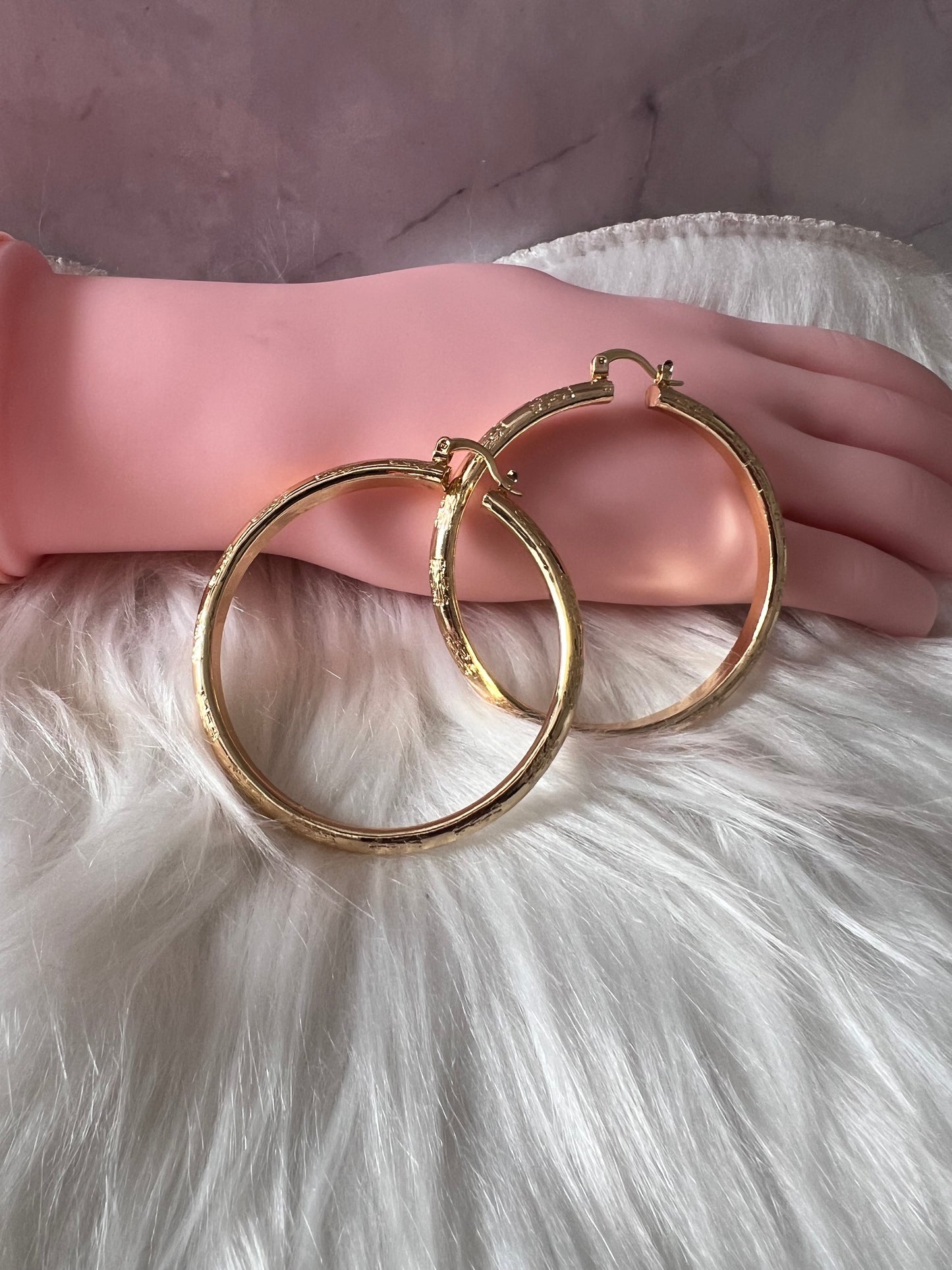 Gold Patched Hoop Earrings