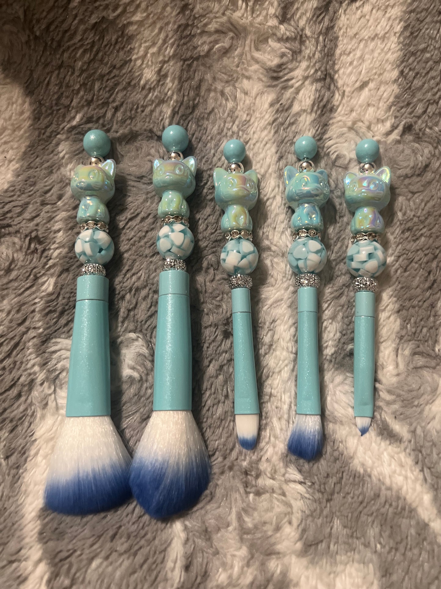 Blue Kitty Makeup Brush Set