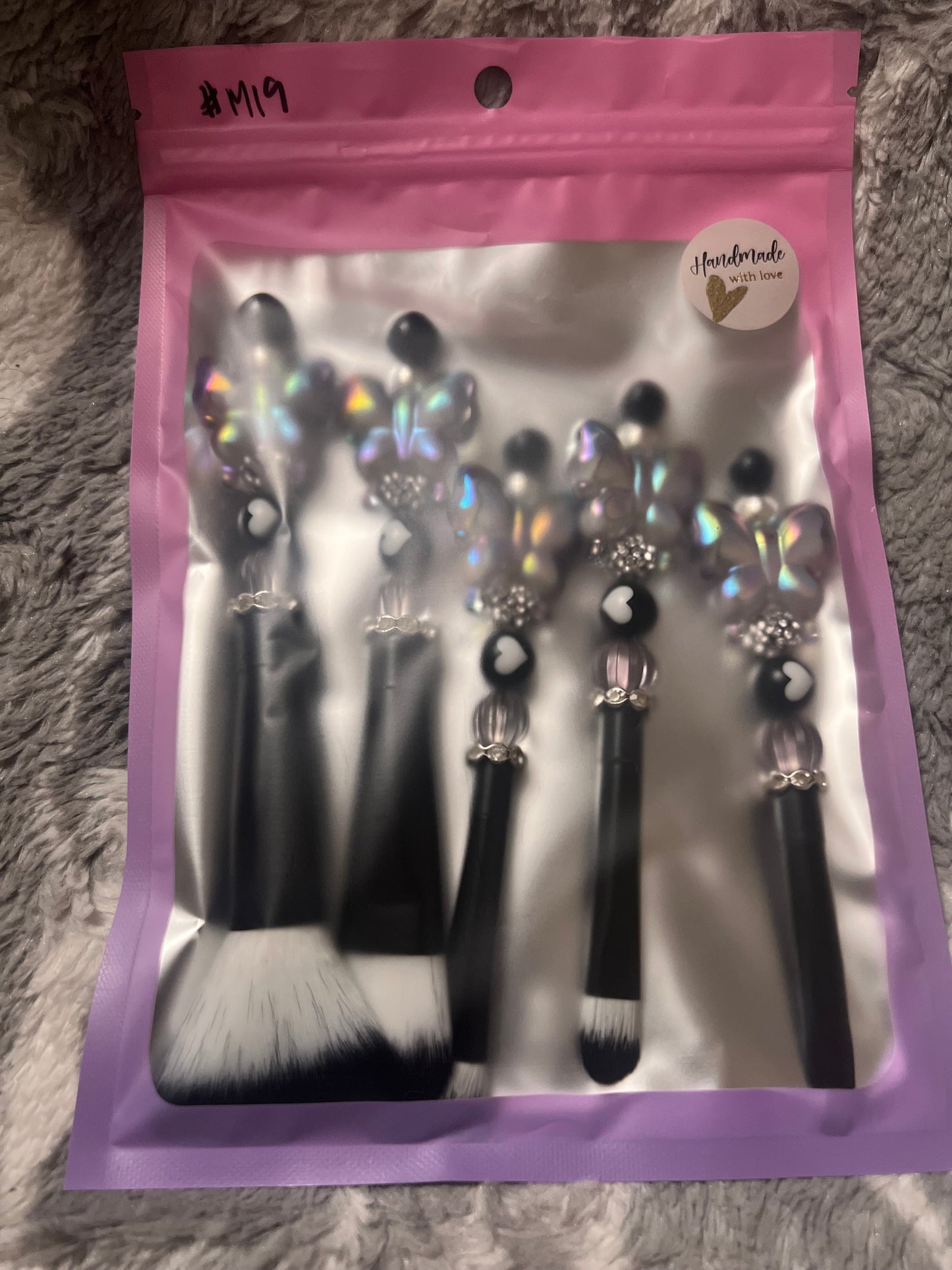 Black Heart 🖤 Butterfly Makeup Brush Set