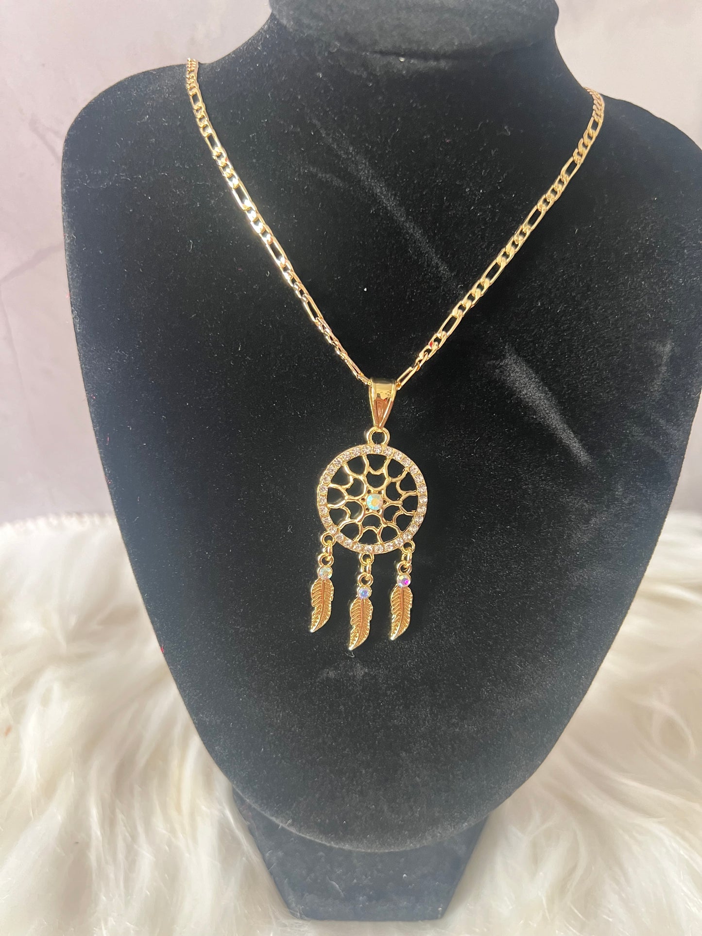 Gold Dream Catcher Necklace