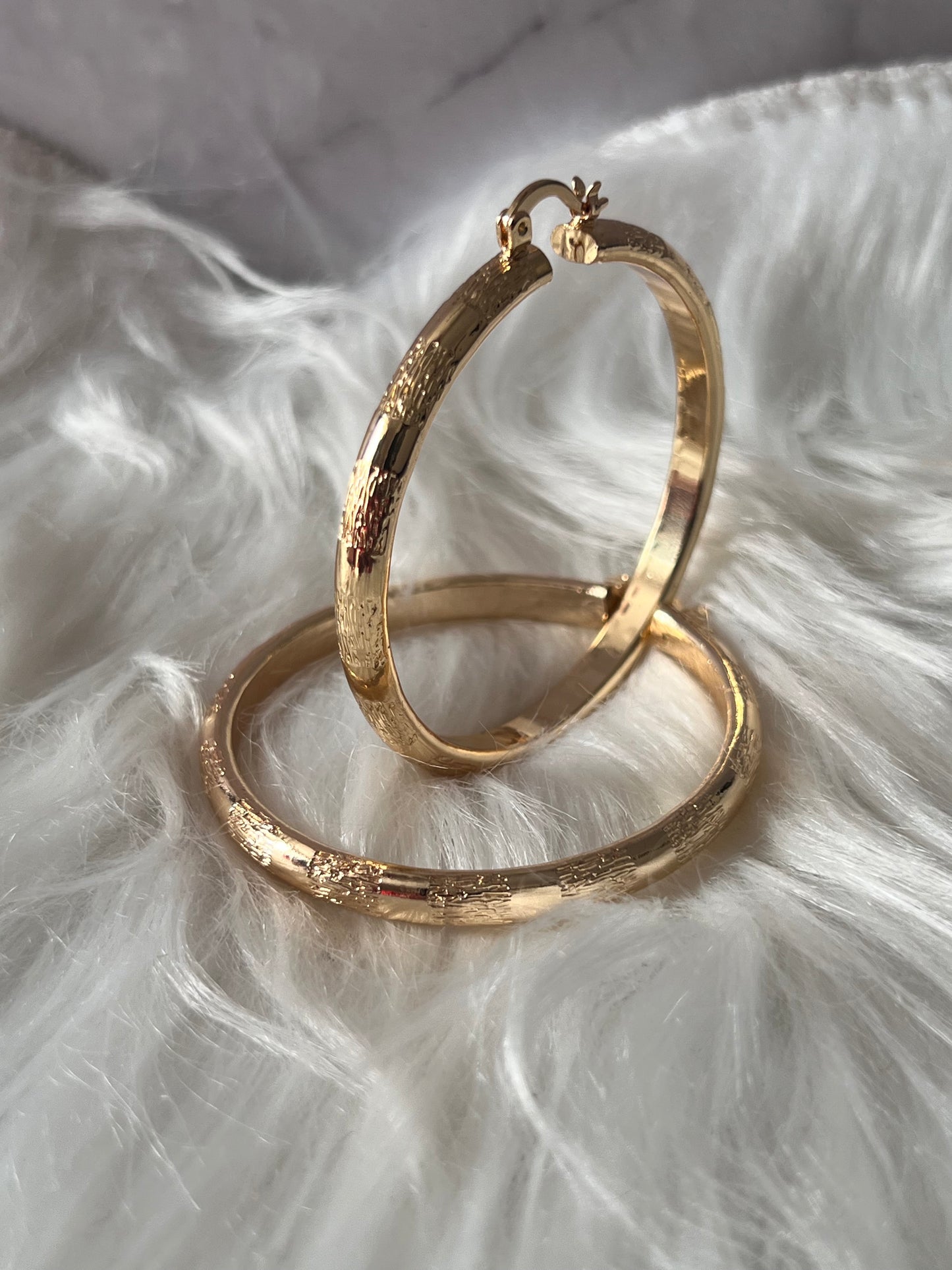 Gold Patched Hoop Earrings