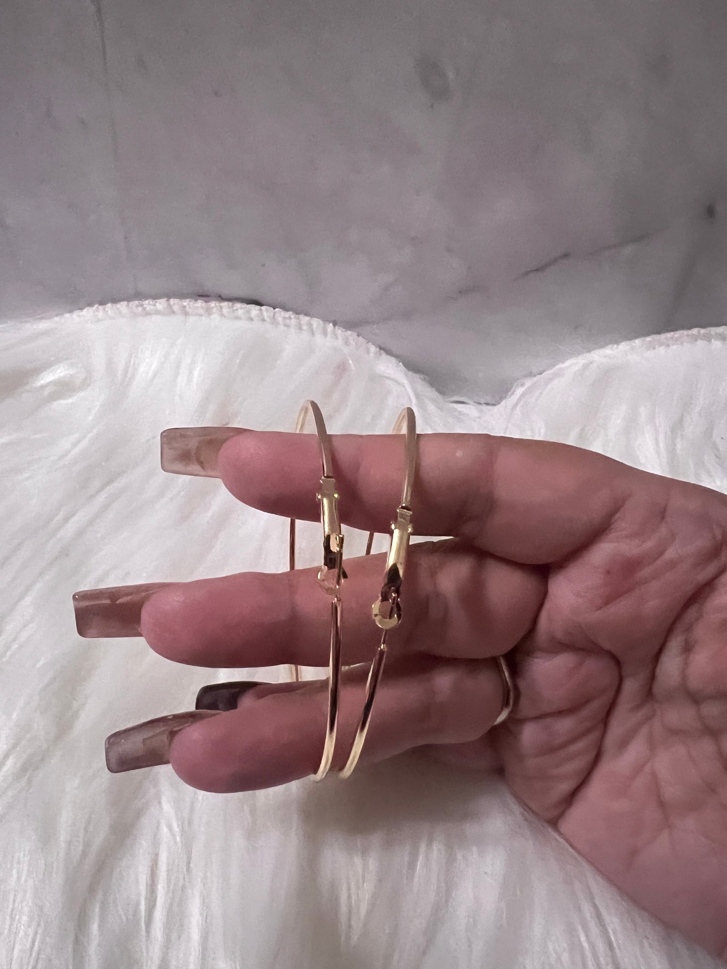 Thin large Gold Hoop Earrings