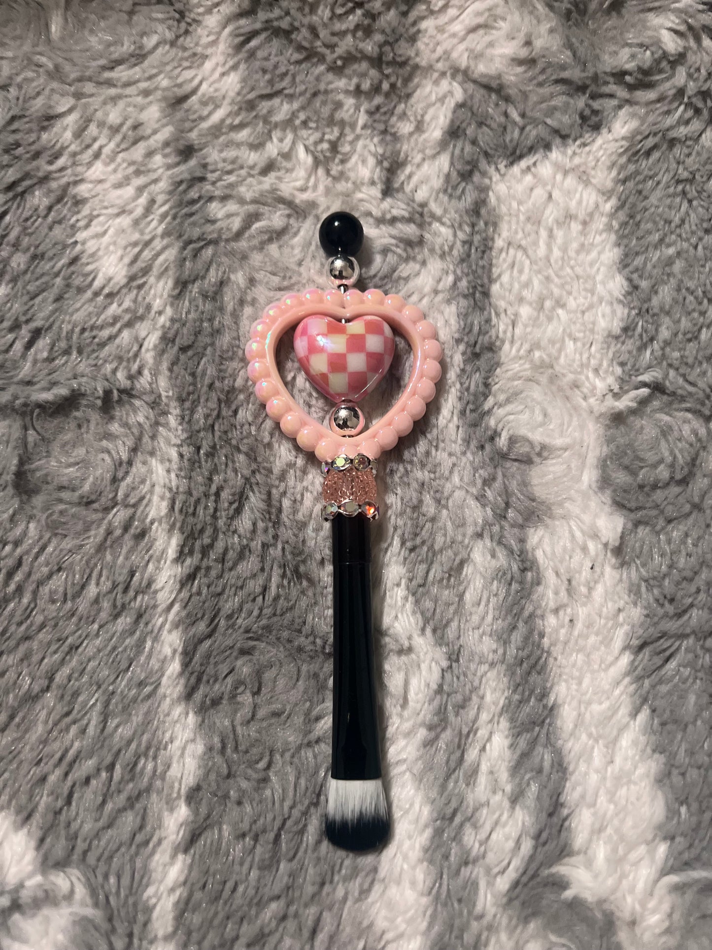 Checkered Heart Makeup Brush Set