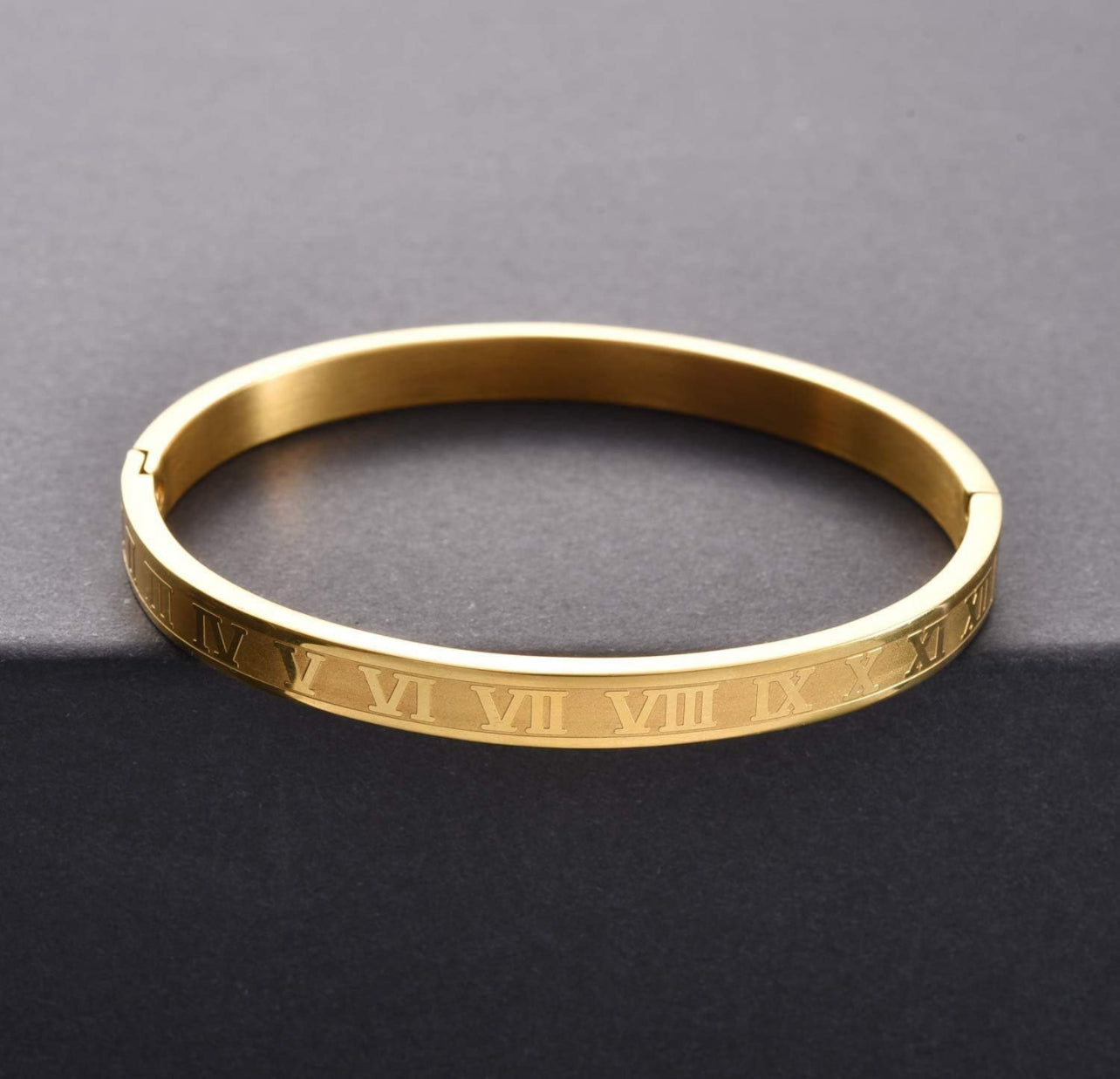 Stainless Steel Roman Numeral Bangles