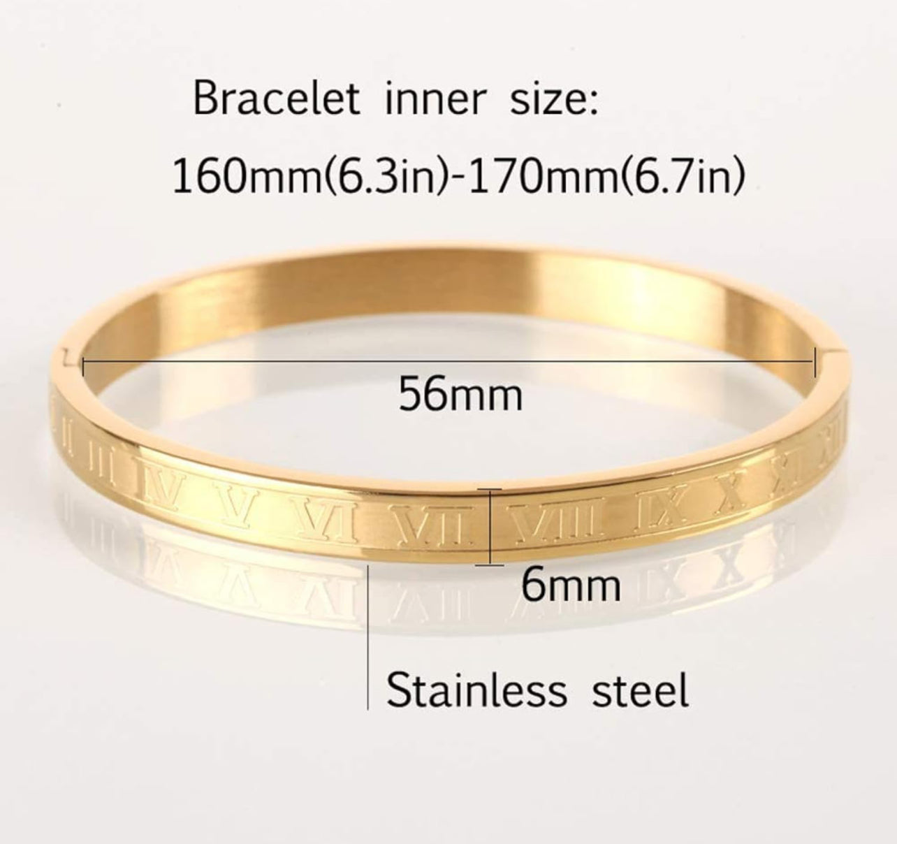 Stainless Steel Roman Numeral Bangles