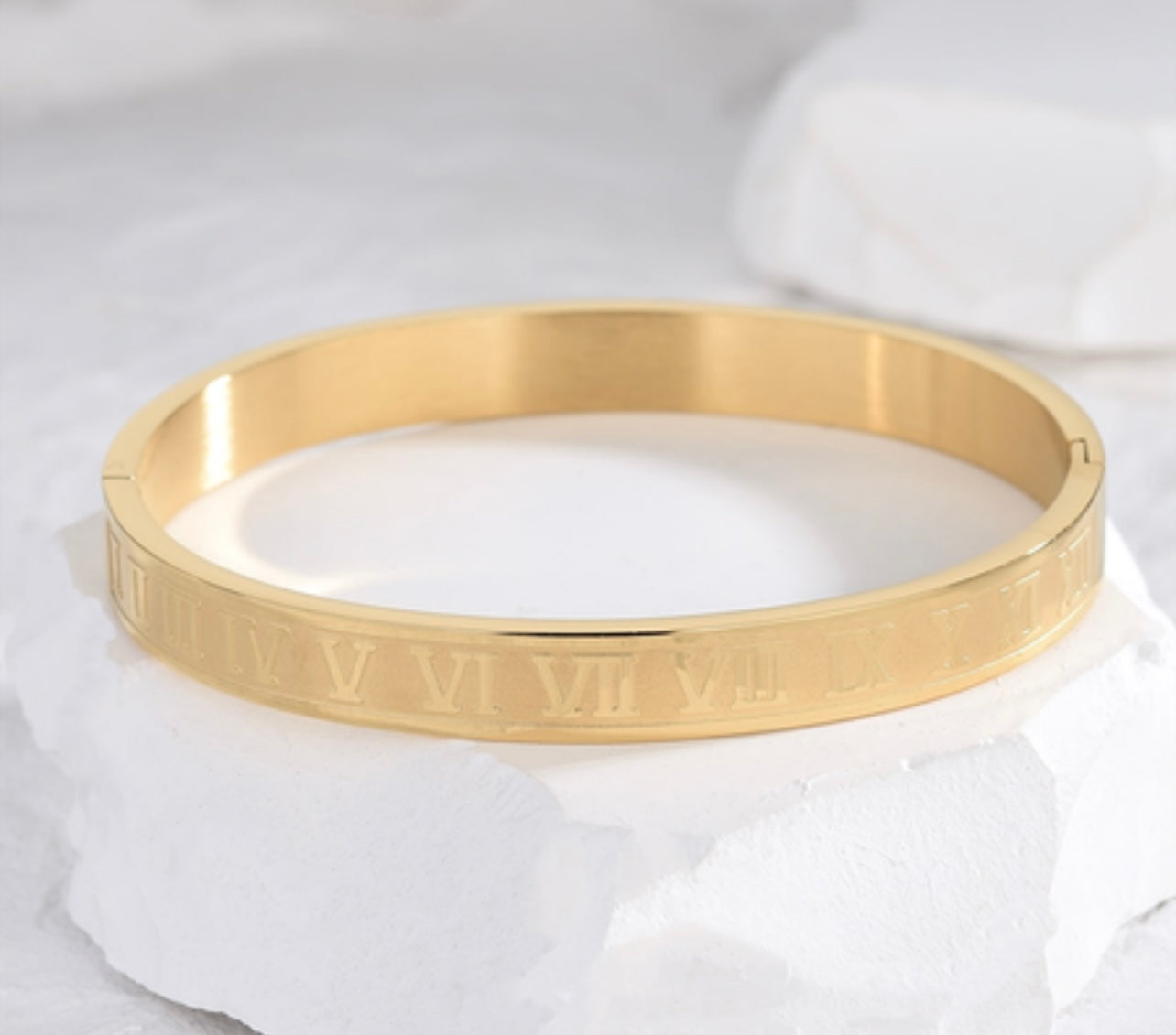 Stainless Steel Roman Numeral Bangles