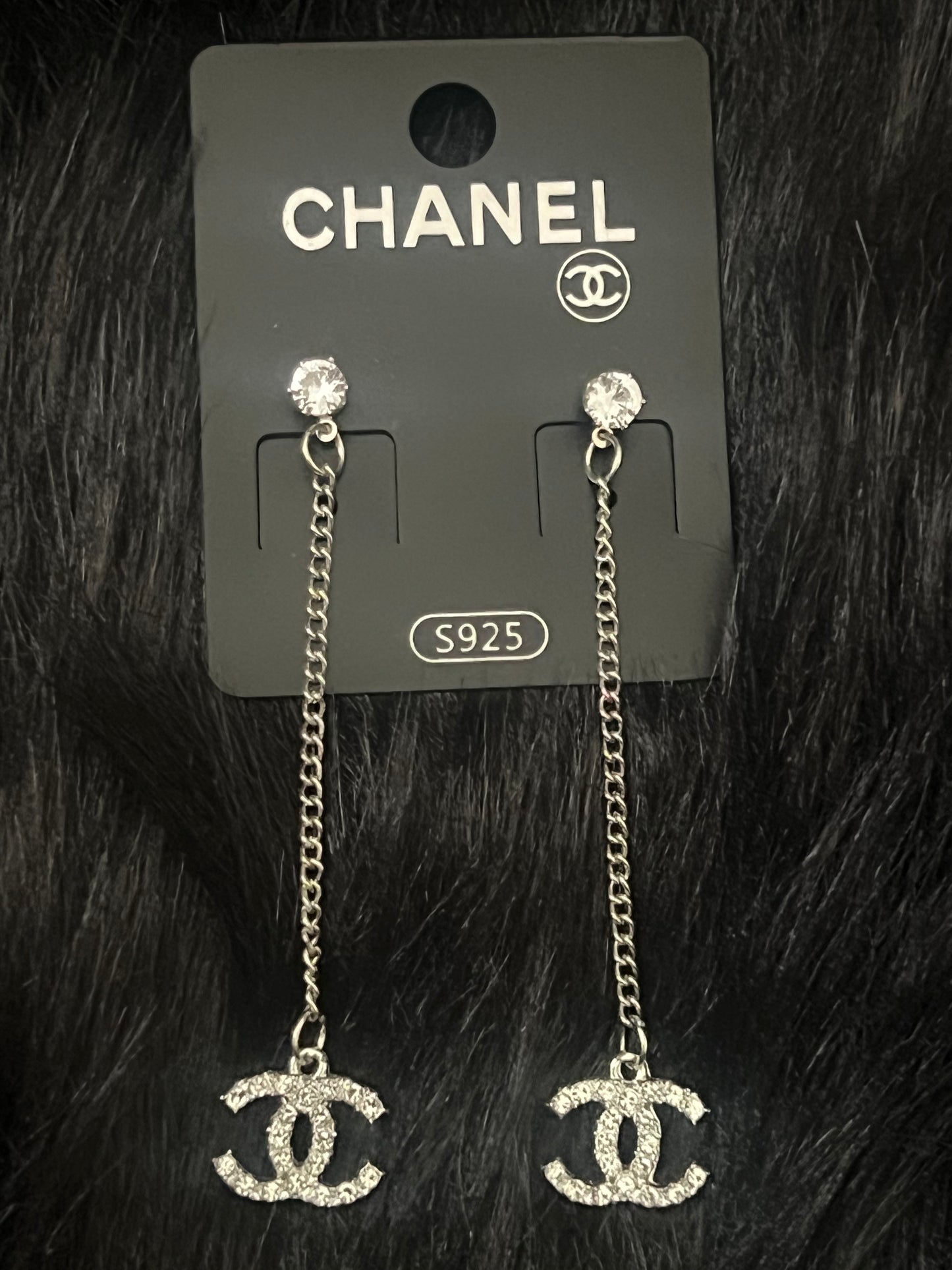 Stud Dangle CC Earrings