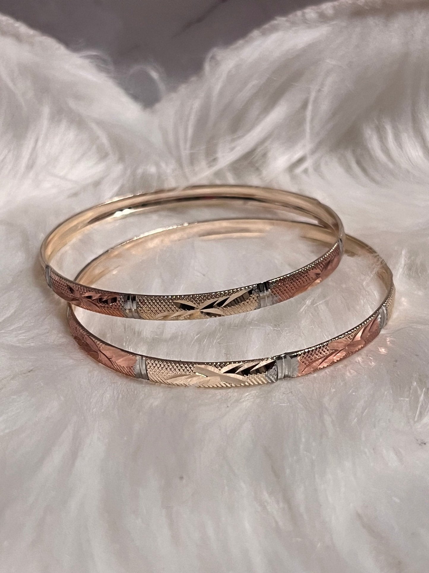 Adult 6A Gold Trío Tone Bangles - MOO Jewelry n Accessories Boutique