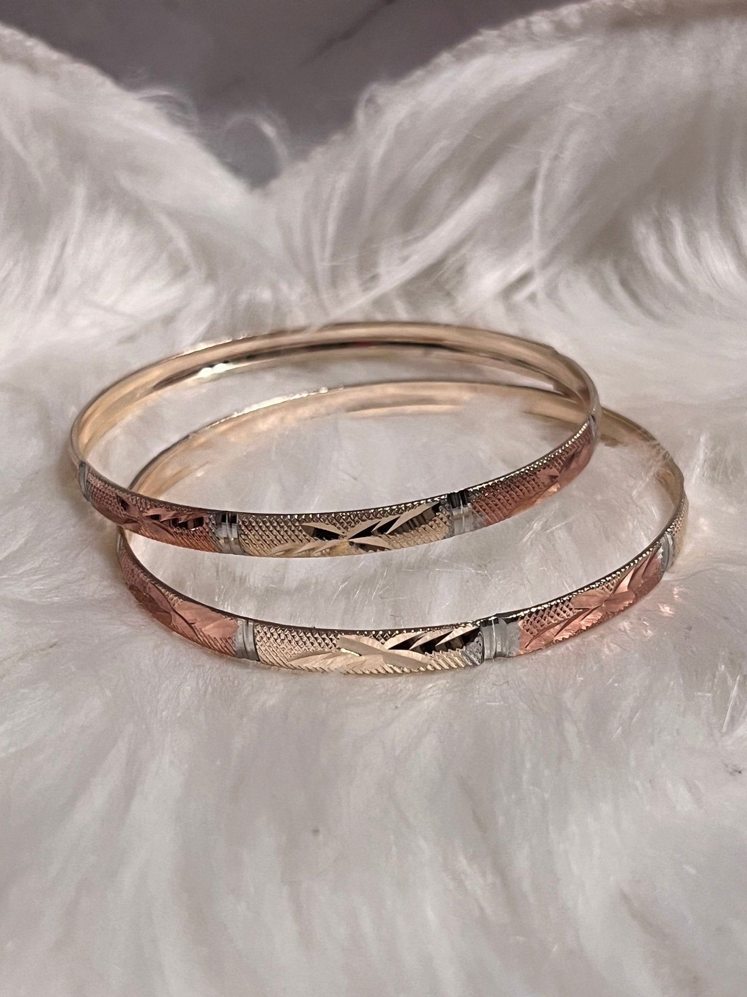 Adult 6A Gold Trío Tone Bangles - MOO Jewelry n Accessories Boutique