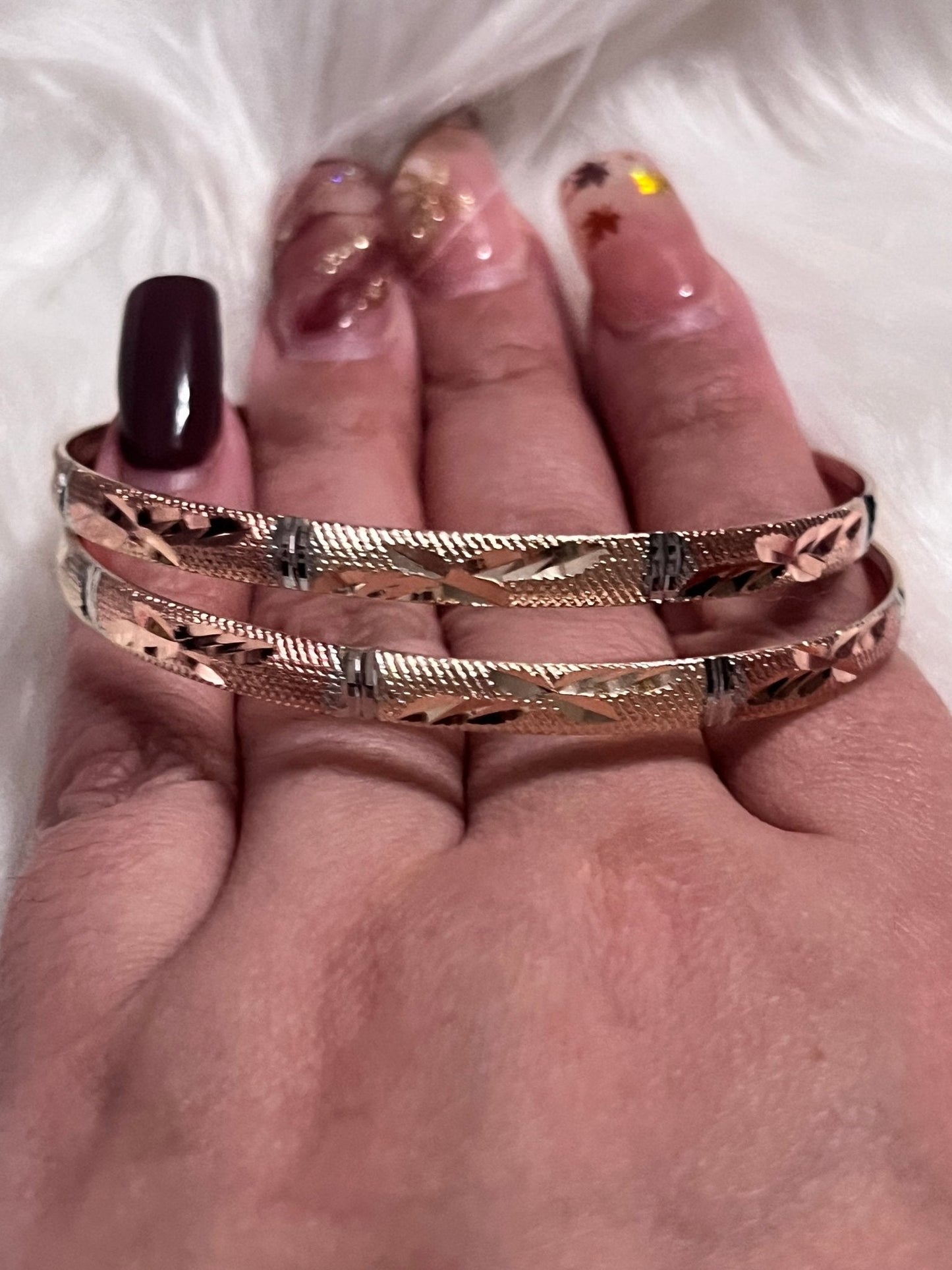 Adult 6A Gold Trío Tone Bangles - MOO Jewelry n Accessories Boutique