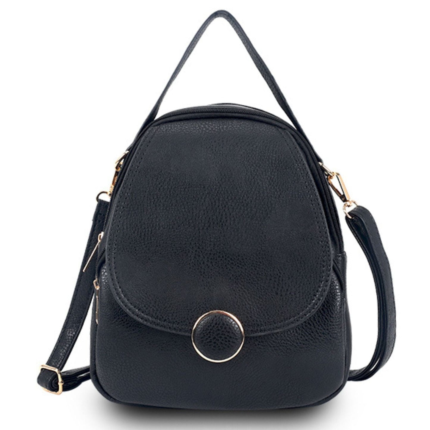 Backpack Black Rounded Small Handbag for Women - MOO Jewelry n Accessories Boutique