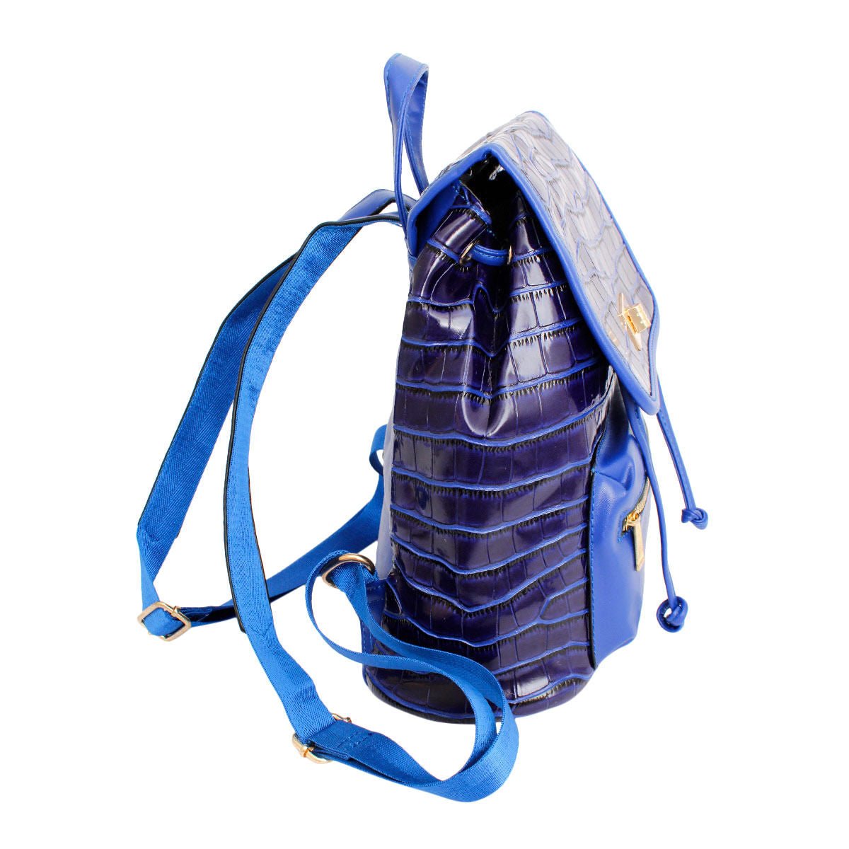 Backpack Blue Croc Flap Bag Set for Women - MOO Jewelry n Accessories Boutique