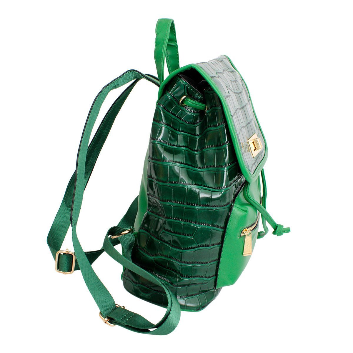 Backpack Green Croc Flap Bag Set for Women - MOO Jewelry n Accessories Boutique