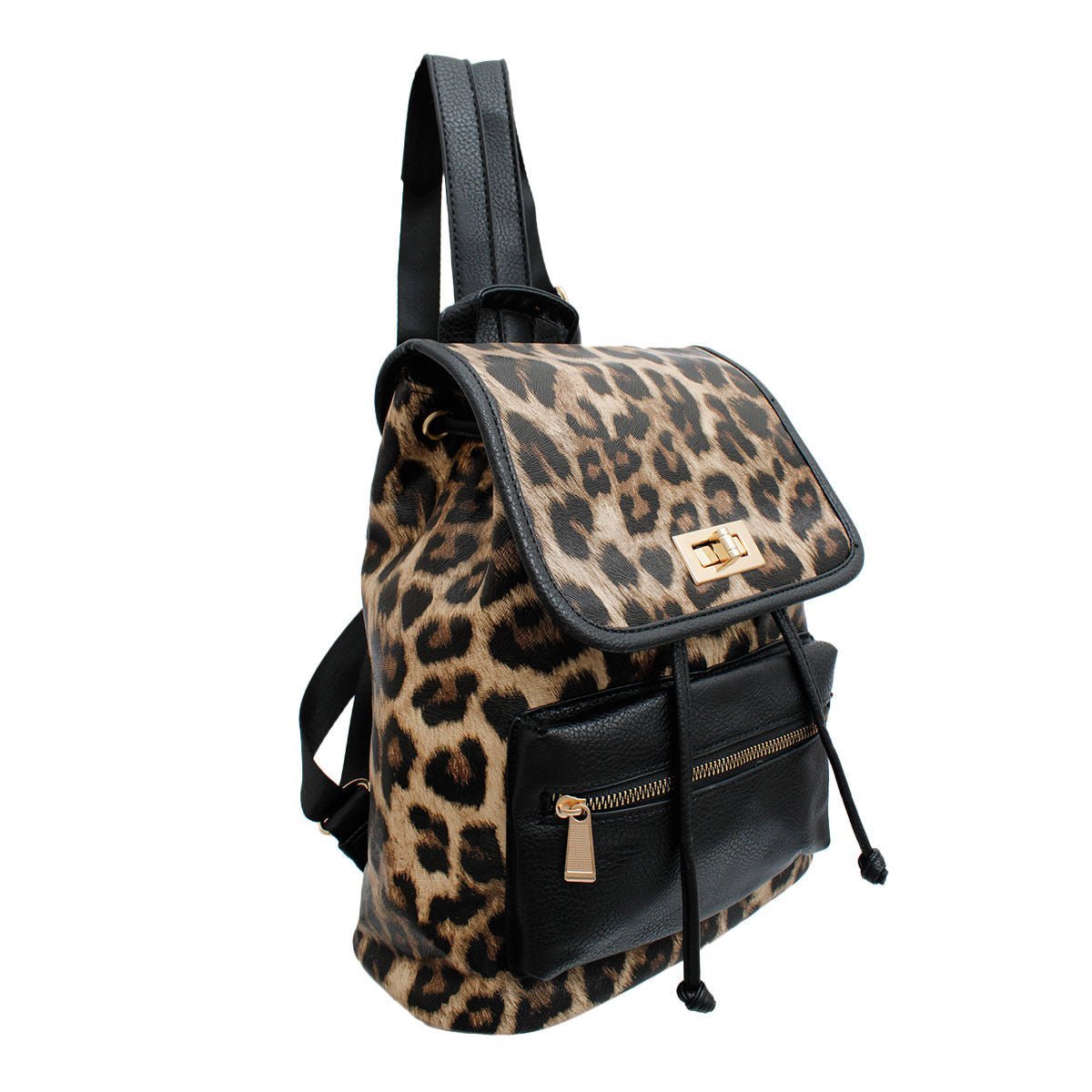 Backpack Leopard and Black Flap Bag Set for Women - MOO Jewelry n Accessories Boutique