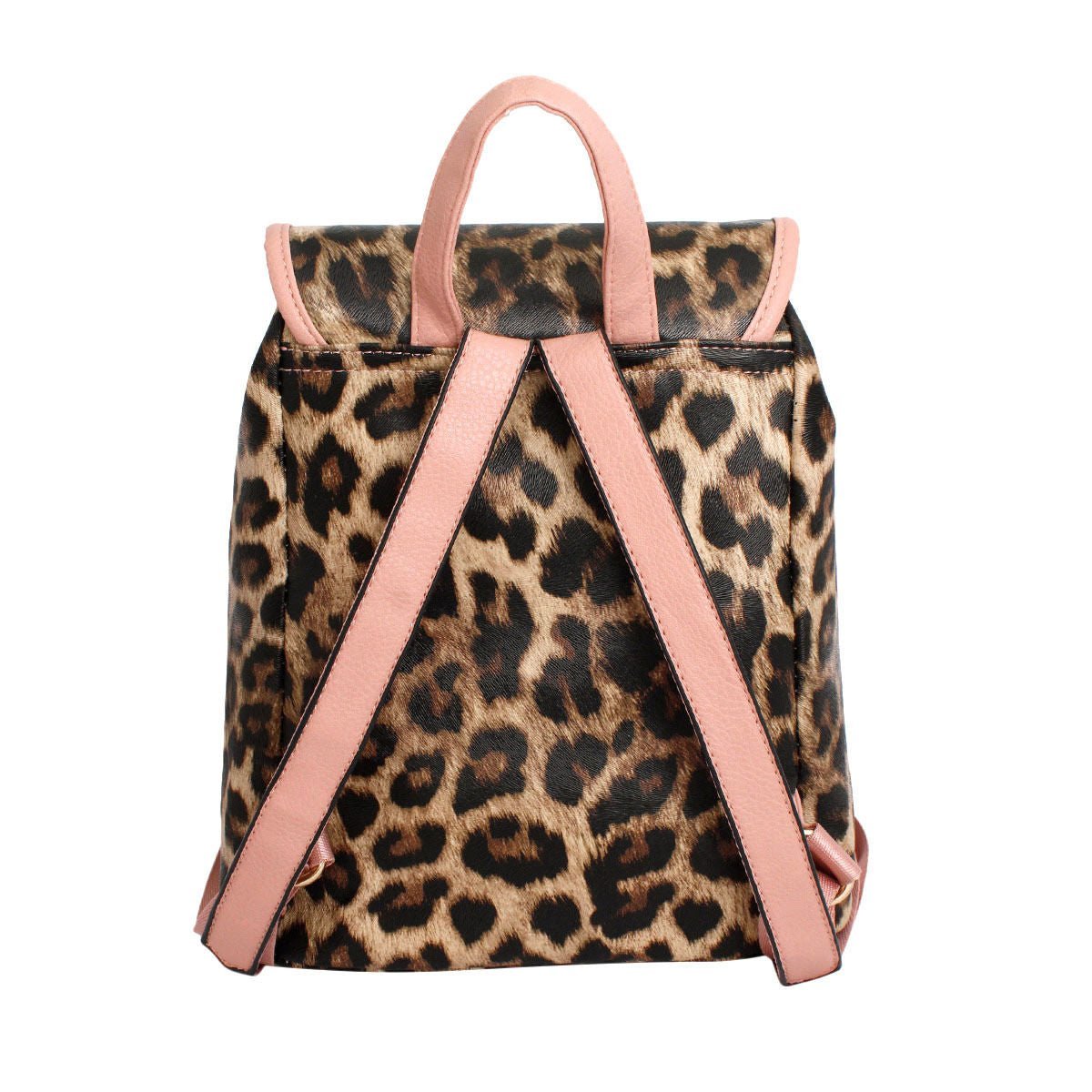 Backpack Leopard and Pink Flap Bag Set for Women - MOO Jewelry n Accessories Boutique