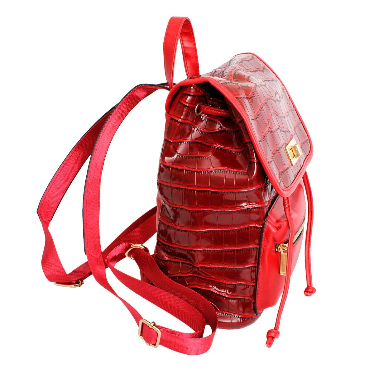 Backpack Red Croc Flap Bag Set for Women - MOO Jewelry n Accessories Boutique