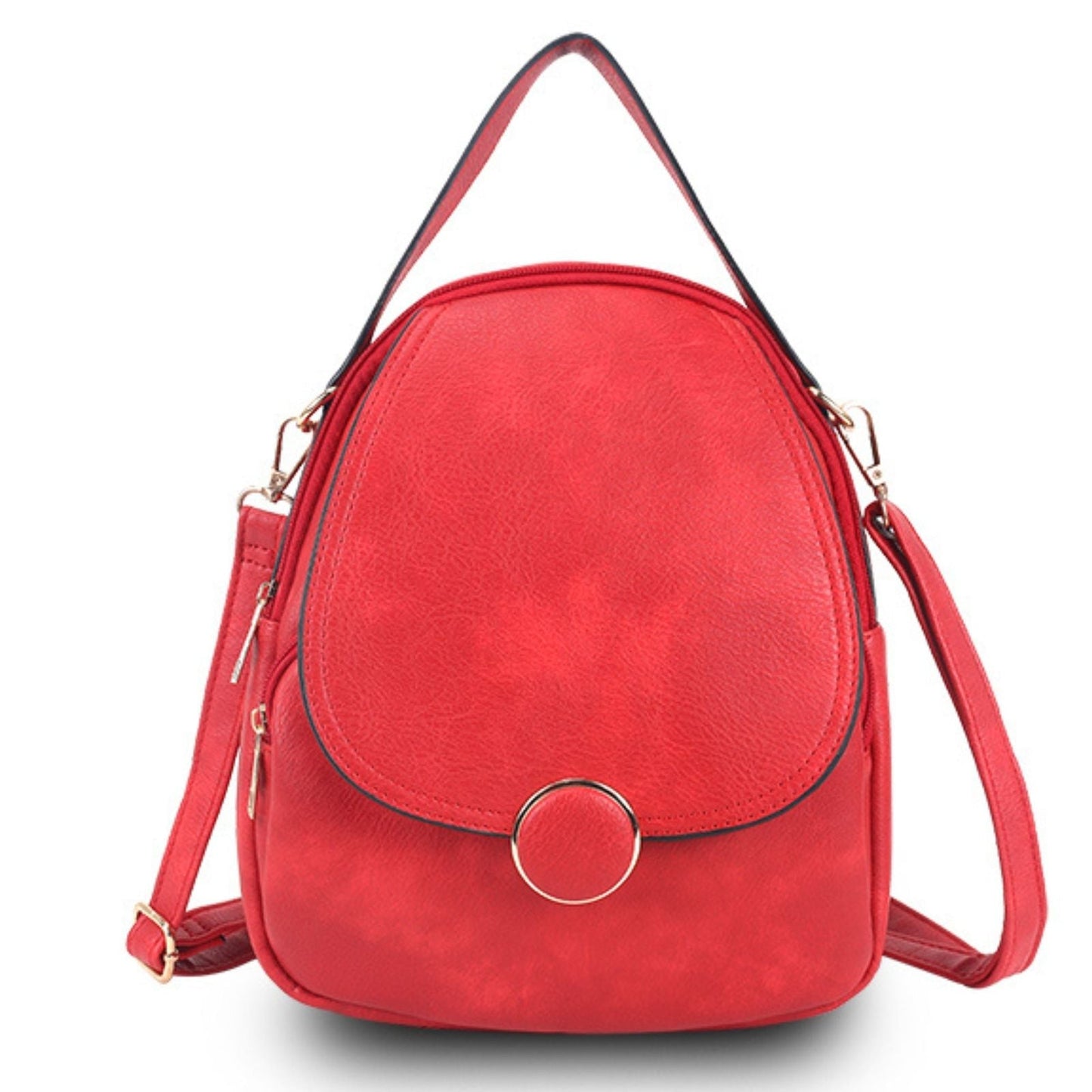 Backpack Red Rounded Small Handbag for Women - MOO Jewelry n Accessories Boutique