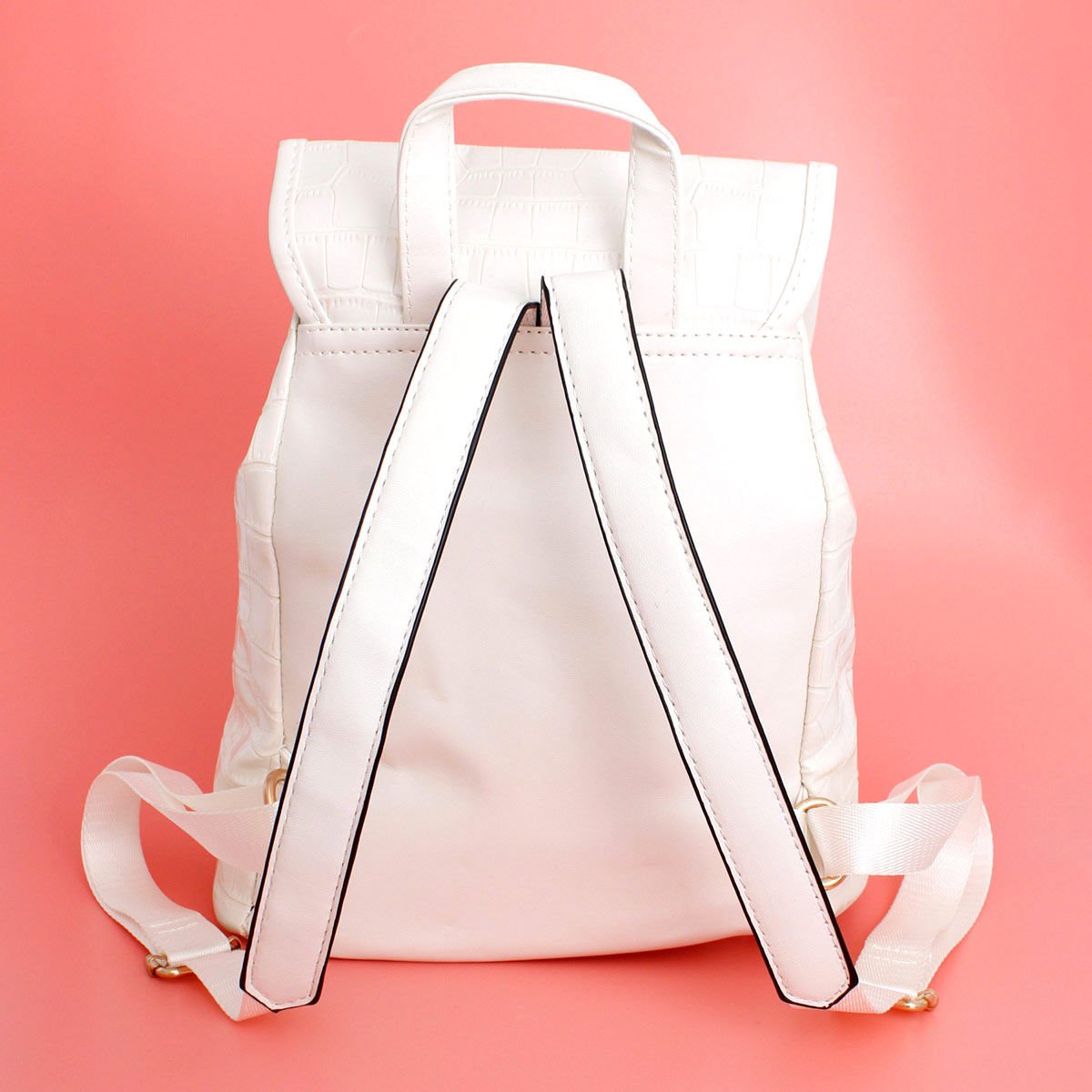 Backpack White Croc Flap Bag Set for Women - MOO Jewelry n Accessories Boutique