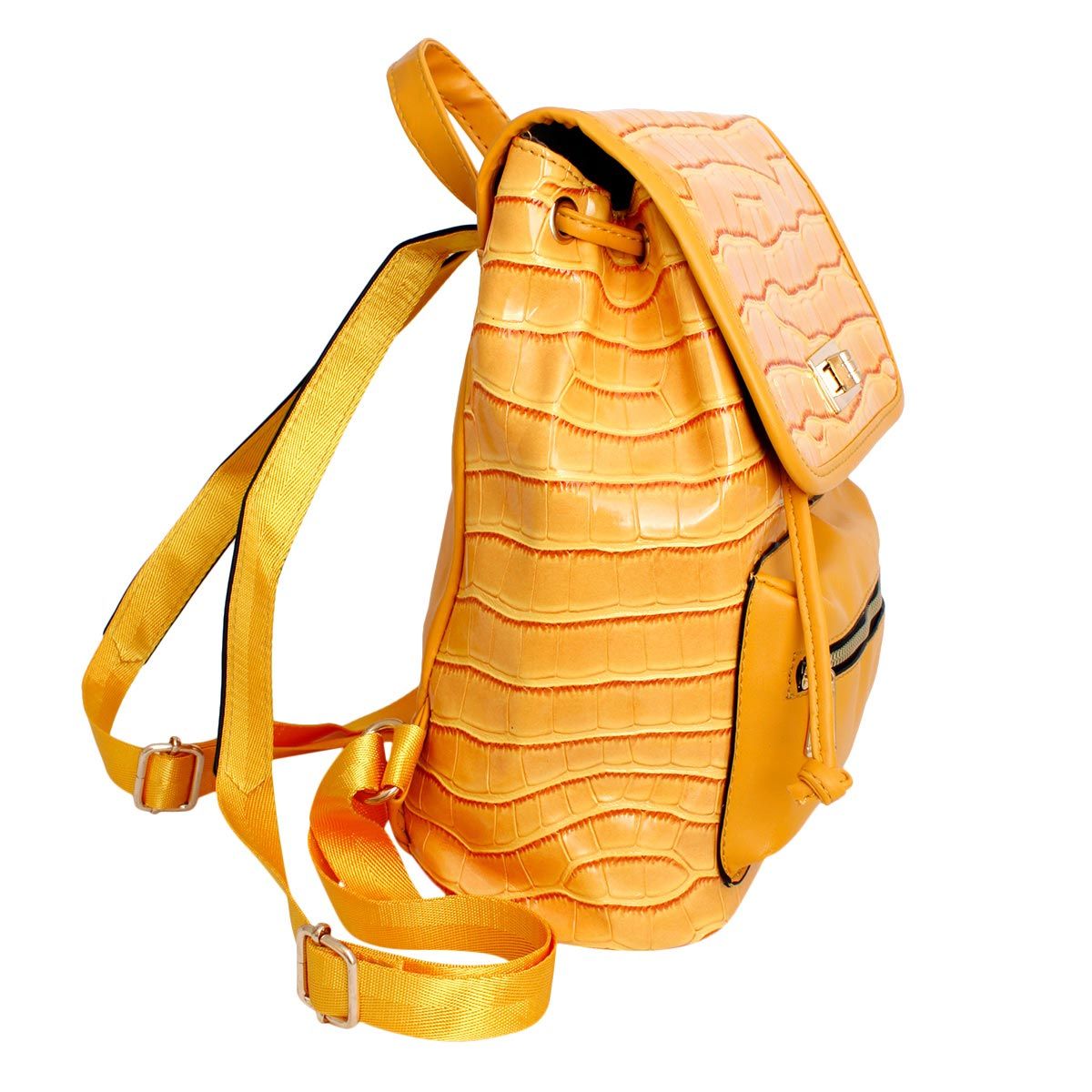 Backpack Yellow Croc Flap Bag Set for Women - MOO Jewelry n Accessories Boutique