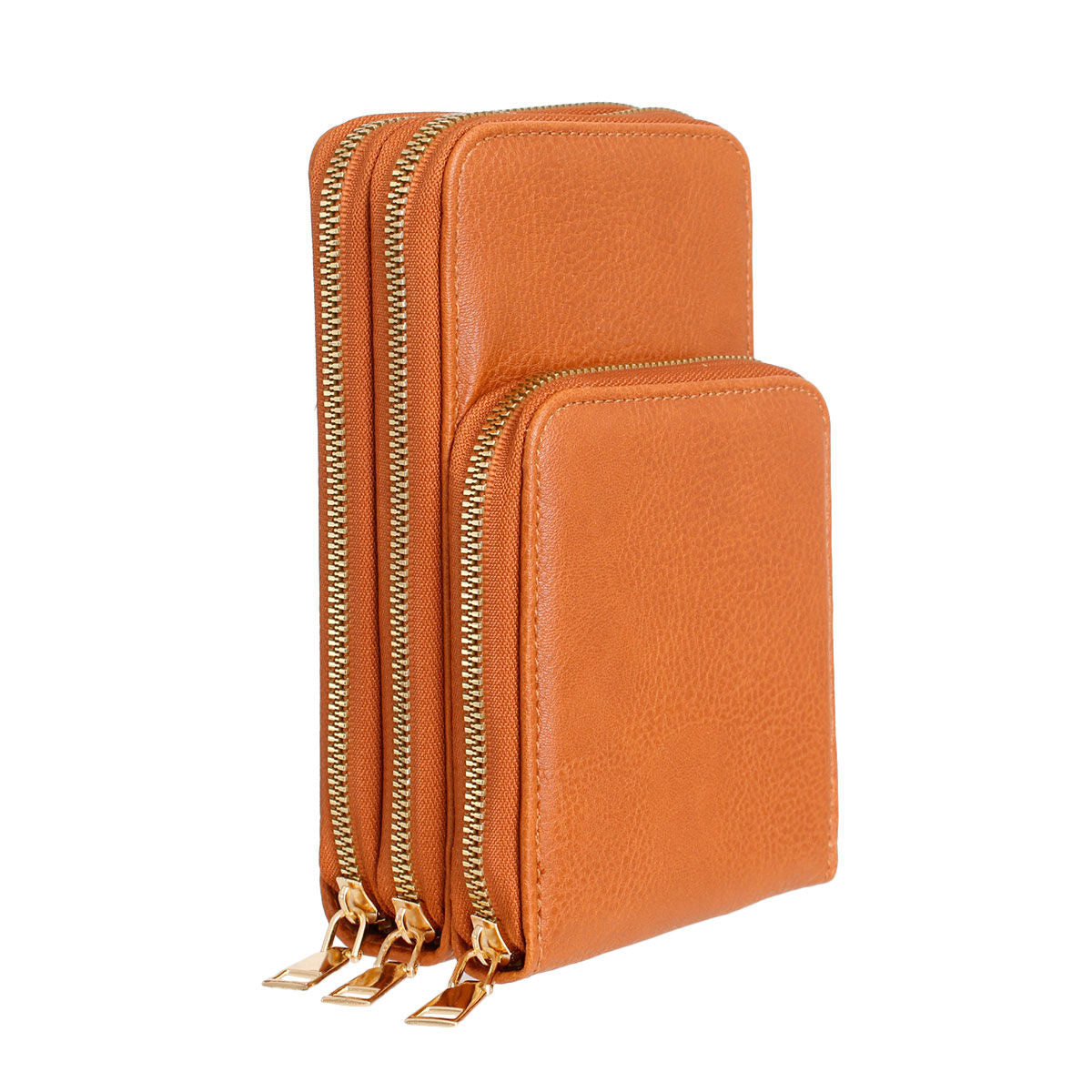 Camel Triple Pocket Crossbody